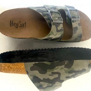 Camouflage Double Strap Sandals